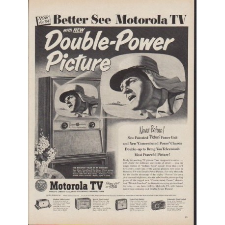 1953 Motorola Television Ad "Double-Power Picture"