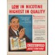 1953 Chesterfield Cigarettes Ad "Low In Nicotine"