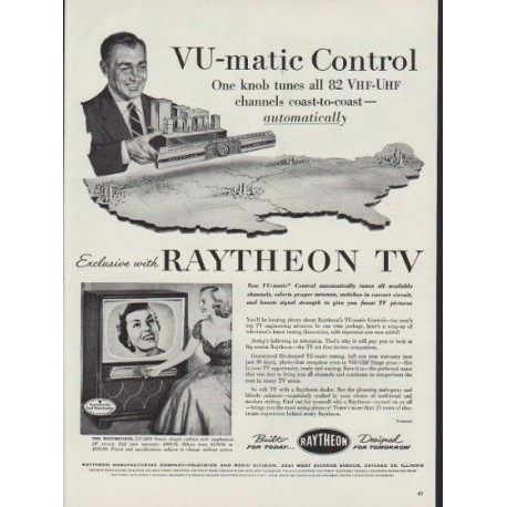 1953 Raytheon Ad "VU-matic Control"