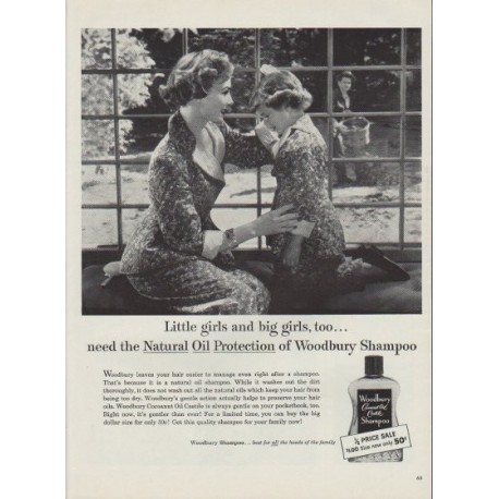 1953 Woodbury Shampoo Ad "Little girls and big girls"