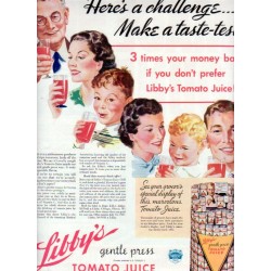1937 Libby's Tomato Juice Ad "A Challenge"