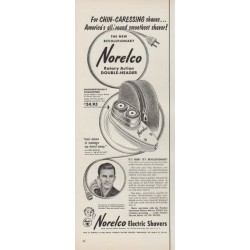 1953 Norelco Ad "For Chin-Caressing shaves"