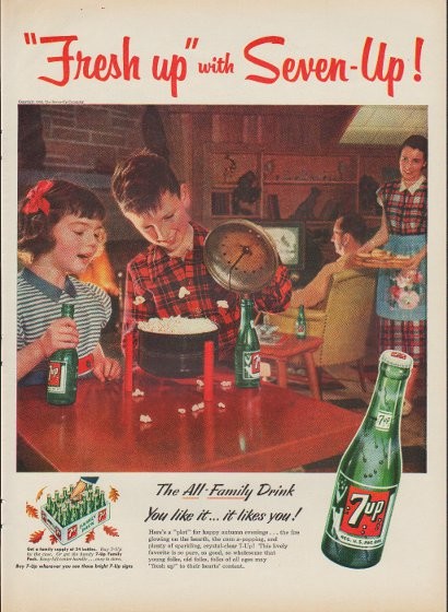 original 1966  7-up advertisement 1966 advertisement 13 man cave decoration 1966 soft drink advertisement Vintage advertisement
