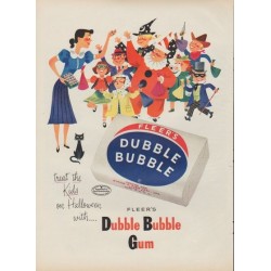 1953 Fleer's Dubble Bubble Gum Ad "treat the Kids"