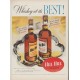 1953 Hill and Hill Whiskey Ad "Whiskey at its Best!"