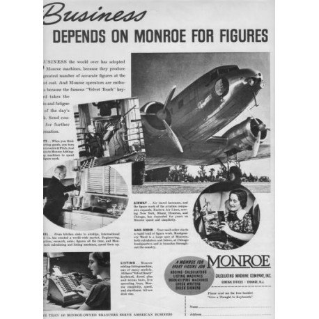 1937 Monroe Calculating Machine Company Ad