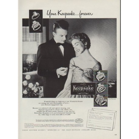 1953 Keepsake Diamond Rings Vintage Ad