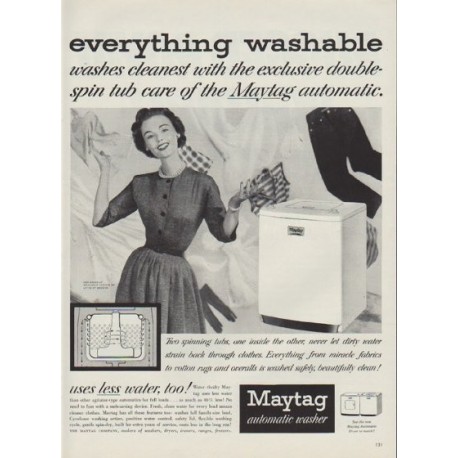 1953 Maytag Ad "everthing washable"