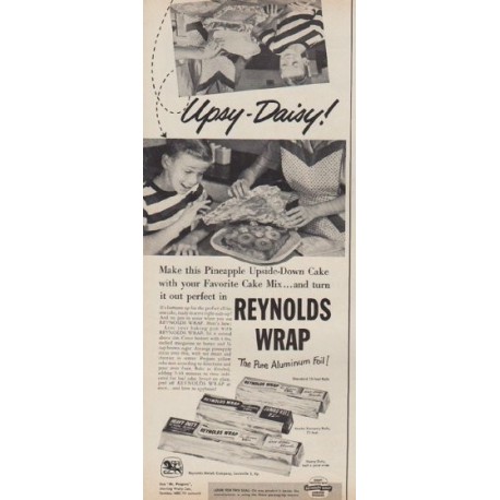 1953 Reynolds Wrap Ad "Upsy-Daisy!"