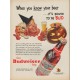 1953 Budweiser Ad "When you know your beer"