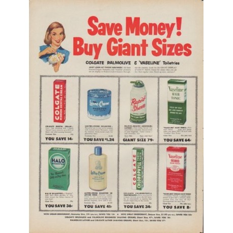 1953 Colgate Ad "Colgate Palmolive & Vaseline"