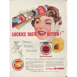 1953 Lucky Strike Ad "Taste Better"