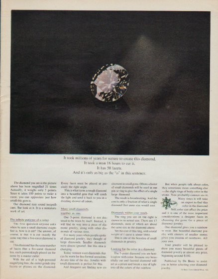 DeBeers Love Scene Advertisement, Description: “A Diamond i…