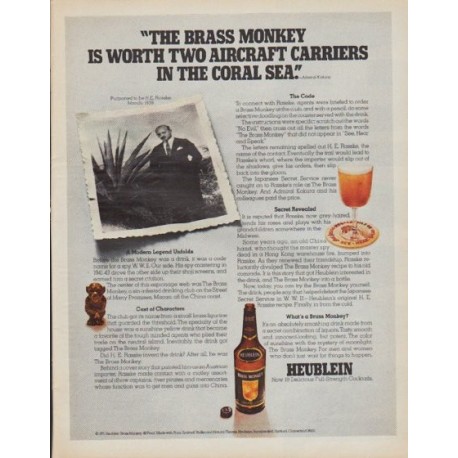 1971 Heublein Ad "The Brass Monkey"
