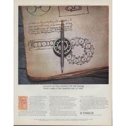 1971 Parker Pens Ad "Leonardo da Vinci"