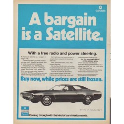 1971 Plymouth Satellite (model year 1972) Ad "A bargain is a Satellite."