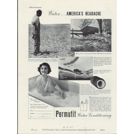 1937 Permutit Water Conditioning Ad "Headache"