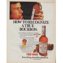 1971 Ten High Bourbon Ad "A True Bourbon"