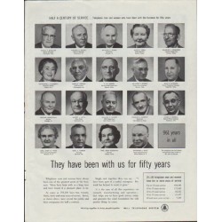 1957 Bell Telephone System Ad "been with us for fifty years"