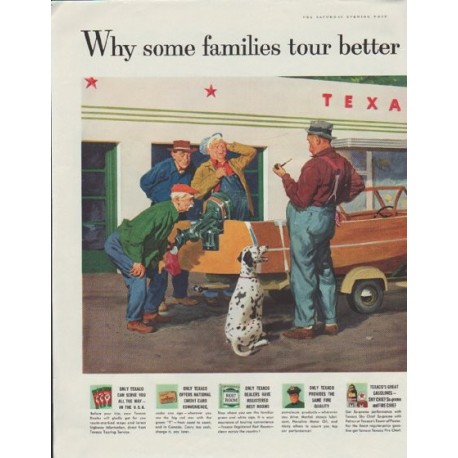 1957 Texaco Ad "Why some families tour better than others"