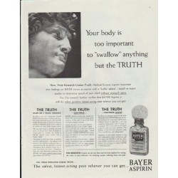 1957 Bayer Aspirin Ad "Your body is too important"
