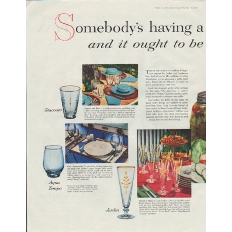 1957 Owens-Illinois Ad "Somebody's having a Party"