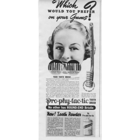 1937 Pro-Phy-Lac-Tic Tooth Brush Ad