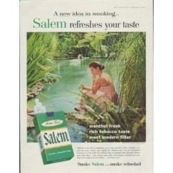 1957 Salem Cigarettes Ad "refreshes your taste"