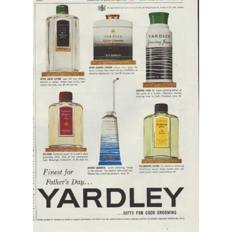 1957 Yardley Ad "Finest for Father's Day"