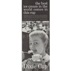 1957 Dixie Cup Ad "the best ice cream"