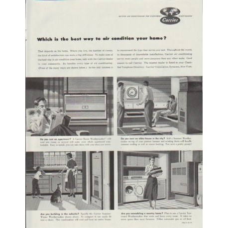 1957 Carrier Air Conditioner Ad "Which is the best way"
