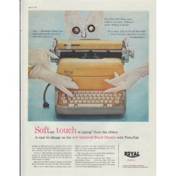 1957 Royal Typewriter Ad "Softest Touch"