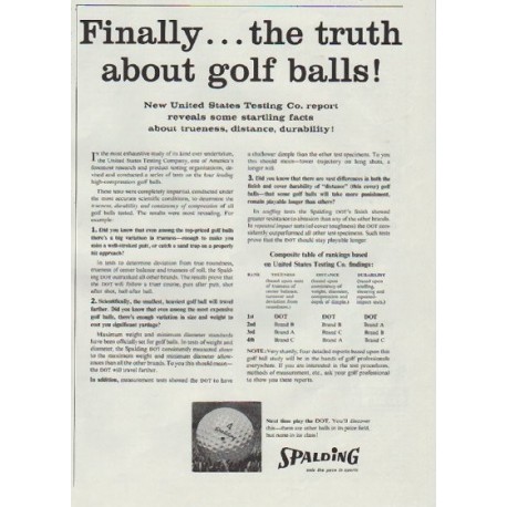 1957 Spalding Ad "the truth about golf balls"