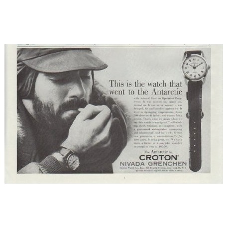 1957 Croton Ad "the watch that went to the Antarctic"