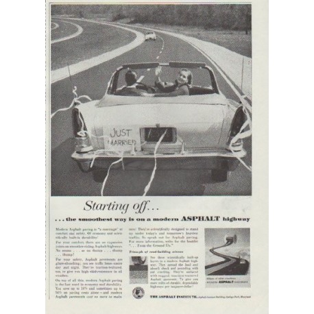 1957 Asphalt Institute Ad "Starting off"