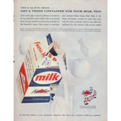1957 Pure-Pak Ad "Get A Fresh Container"