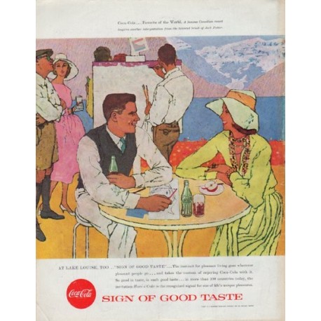 1957 Coca-Cola Ad "At Lake Louise"