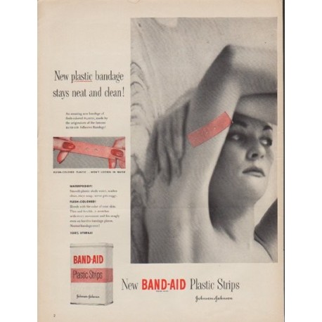 1952 Band-Aid Ad "New plastic bandage"