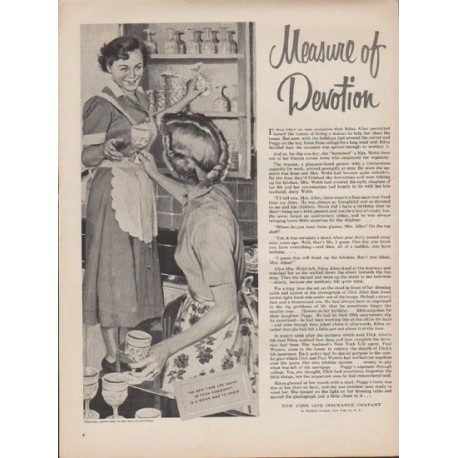 1952 New York Life Insurance Company Ad "Measure of Devotion"