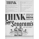 1937 Seagram's Ad "Think Before You Drink"