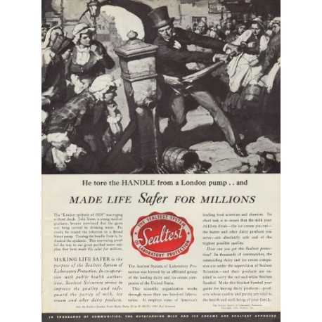 1937 Sealtest Ad "John Snow - London Epidemic Of 1854"