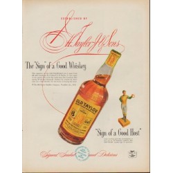 1952 Old Taylor Ad "a Good Whiskey"
