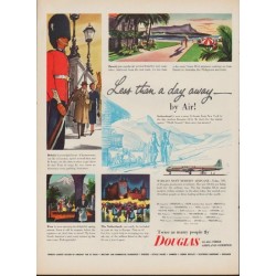 1952 Douglas Airplanes Ad "Less than a day away"