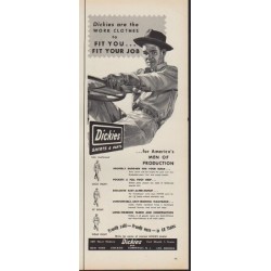 1952 Dickies Ad "Dickies are the Work Clothes"