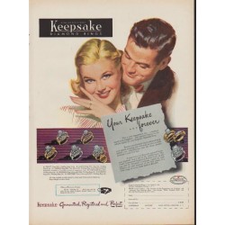 1952 Keepsake Diamond Rings Ad "Your Keepsake Forever"