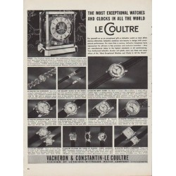 1952 LeCoultre Ad "The Most Exceptional Watches"