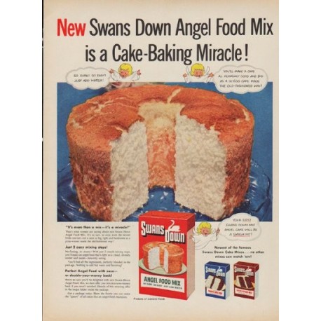 1952 Swans Down Ad "Angel Food Mix"