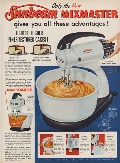 Vintage Avocado green Toastmaster 3 speed hand mixer Read Description.