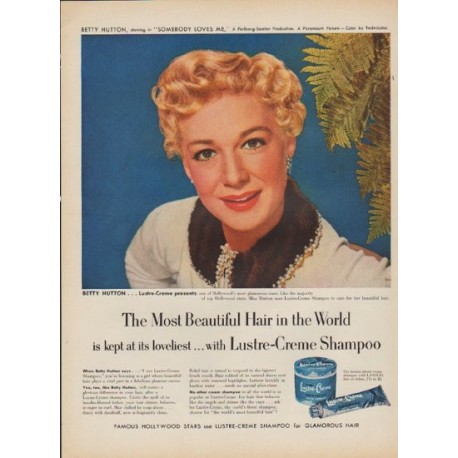 1952 Lustre-Creme Ad "The Most Beautiful Hair in the World"