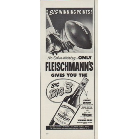 1952 Fleischmann's Ad "3 Big Winning Points"